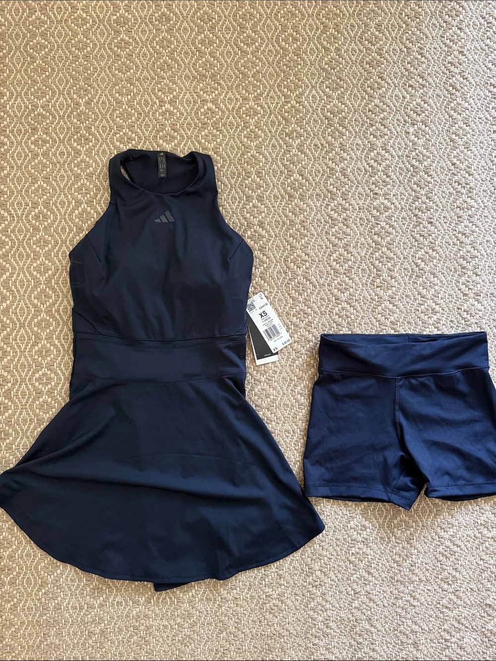 New Adidas Women’s Navy Tennis Dress with Shorts. Size XS